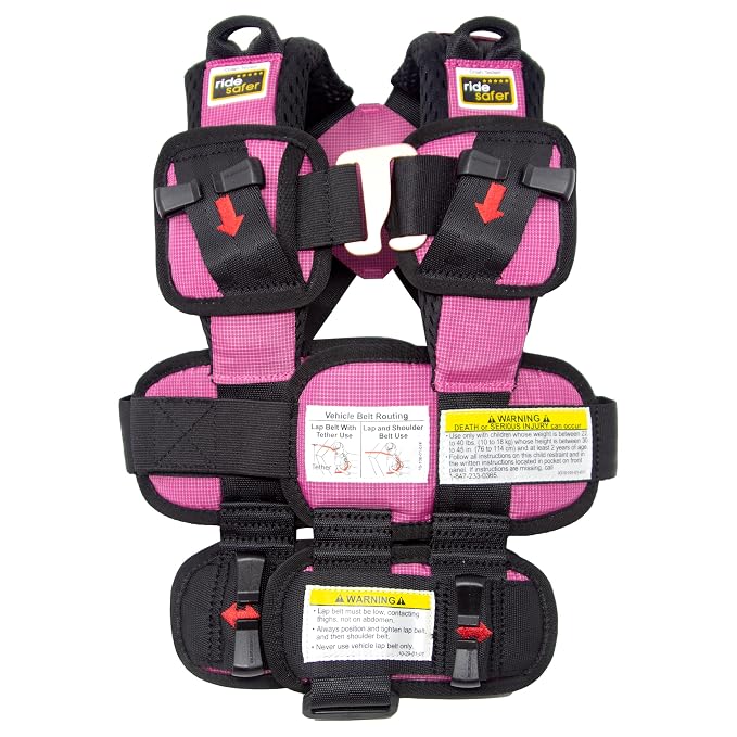 Extra Small Pink, Lightweight, Portable Car Seat, 2+ Years; 26.5–40 lb by RideSafer