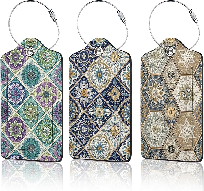 Vintage Mandala Floral Luggage Tag by Unknown