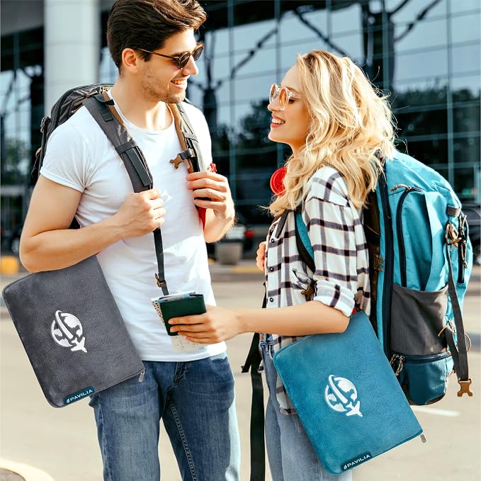 PAVILIA Travel Blanket and Pillow, Arms Opening Airplane Blankets - Image 9