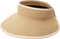 Joywant Womens Sun Visor Hats, Packable Wide Brim Ponytail Beach Hat Straw by Joywant