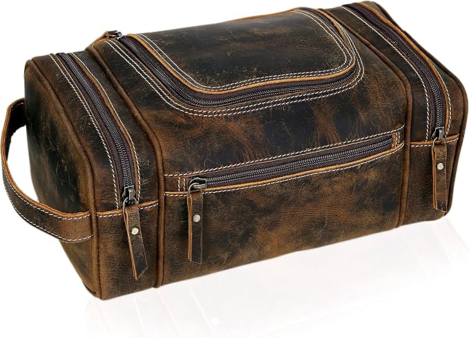 VC VINTAGE COUTURE Leather Toiletry Bag by VCVINTAGECOUTURE