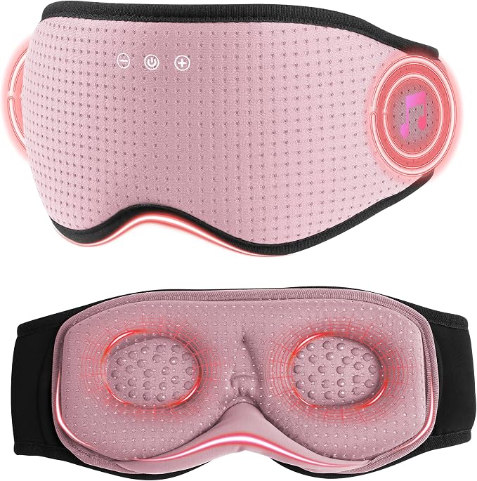 MUSICOZY Sleep Headphones with Bluetooth 5.4 Sleep Mask, Removable 3D Eye Cups by MUSICOZY