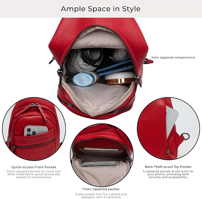 Alldaily Large Sling Bag for Women Crossbody Purse Leather Fashionable Trendy - Image 3