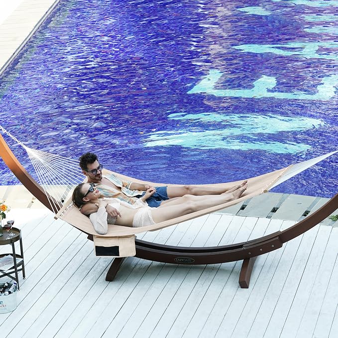 Lazy Daze Hammocks 11 FT Double Outside Hammock Quick Dry Olefin Fabric Hammock - Image 8
