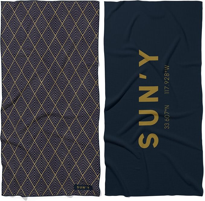 SUN'Y Waffle Microfiber Beach Towel – Sand Free, Quick Dry, Ultra Absorbent by SUNY