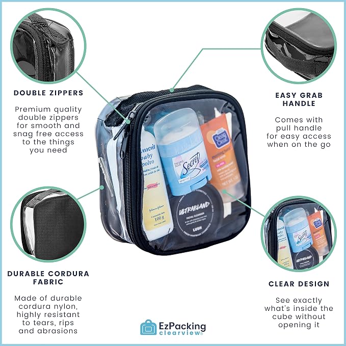 EzPacking Clear TSA Approved 3-1-1 Travel Toiletry Bag - Image 8