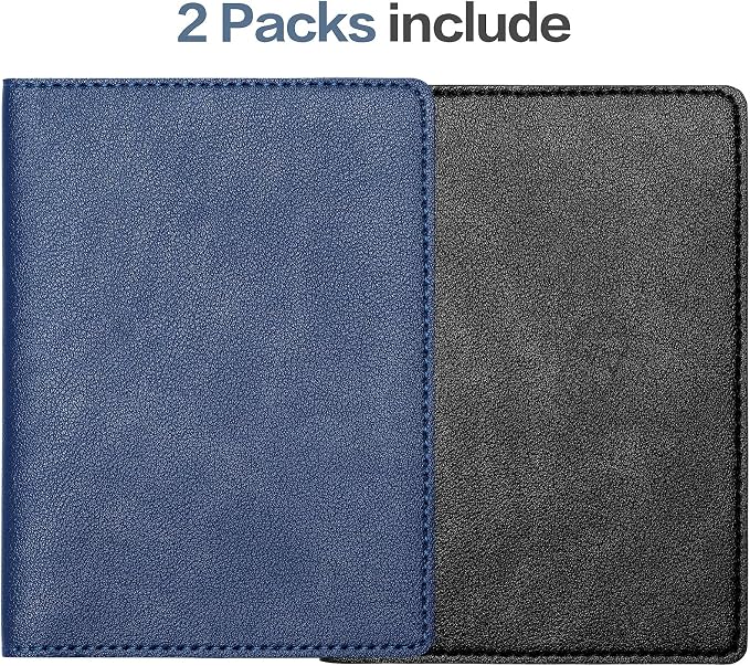 2 Pack Passport and Vaccine Card Holder PU Leather Passport Wallet Vaccine Case - Image 2