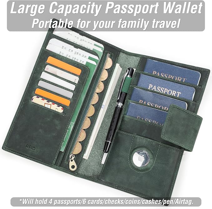 Top Grain Leather Travel Passport Wallet Holder - Image 3