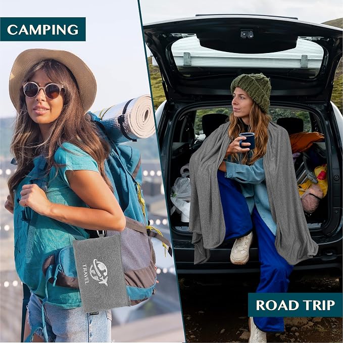 PAVILIA Soft Travel Blanket, Compact Airplane Blanket in Bag, Portable Blanket - Image 4