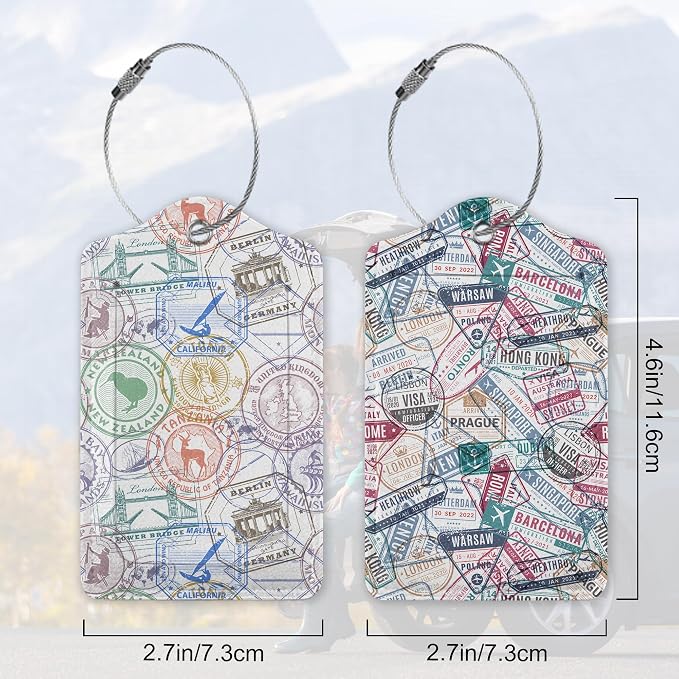Travel Stamp, Travel Retro Labels Luggage Tags - Image 2