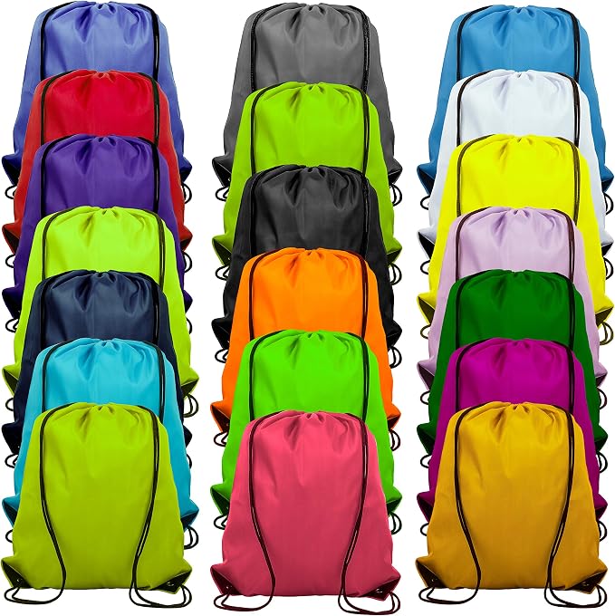 20 Colors Drawstring Backpack Bags Sack Pack Cinch Tote Sport Storage Polyester by Topspeeder
