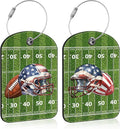 2 PCS Leather Luggage Tag for Suitcase Football and Helmet Travel Suitcase by Unknown