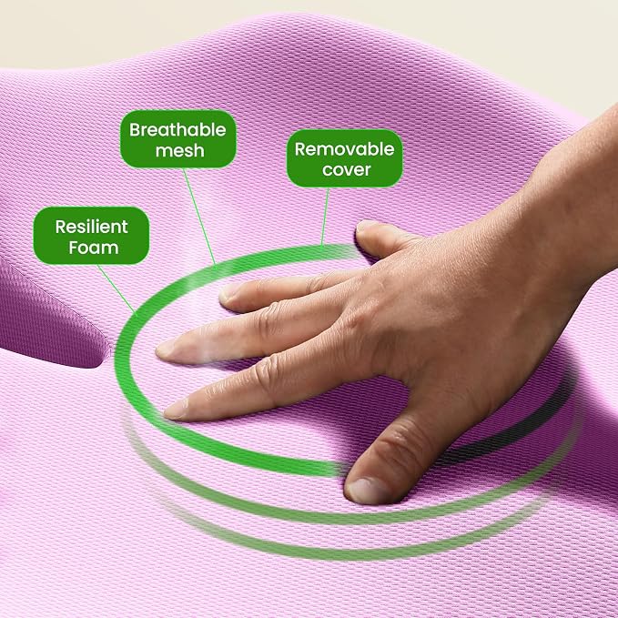 Benazcap Large Seat Cushion for Office Chair Memory Foam Coccyx Pain Relief - Image 7