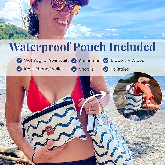 Large Beach Tote Bag for Women – Foldable & Packable Travel Bag - Image 5