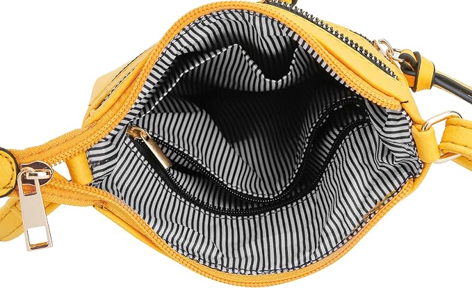DELUXITY | Crossbody Purse Bag | Functional Multi Pocket Double Zipper Purse | - Image 6