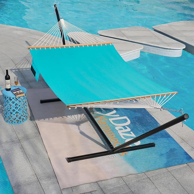 Lazy Daze Hammocks 11 FT Double Outside Hammock Quick Dry Olefin Fabric Hammock - Image 2
