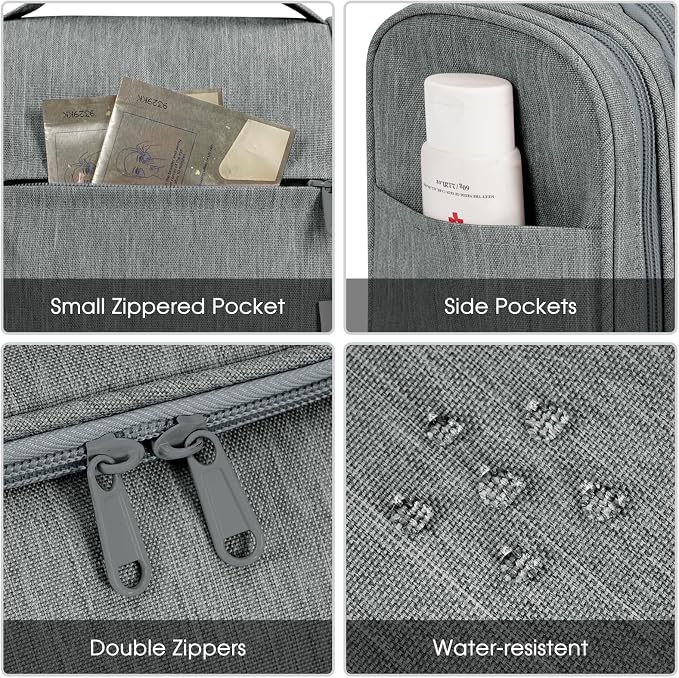 Narwey Hanging Toiletry Bag for Women Travel Makeup Bag Organizer Toiletries - Image 7