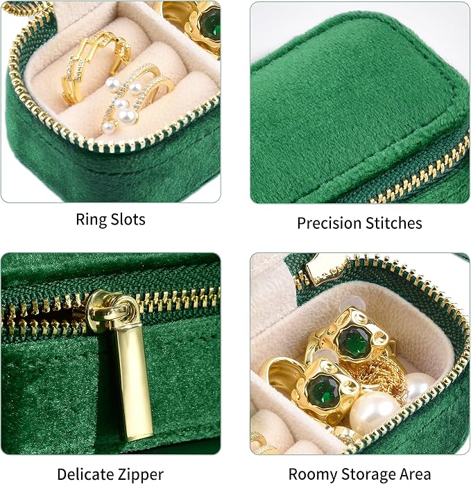 TAIMY Travel Jewelry Case, Mini Jewelry Travel Case, Velvet Small Travel - Image 5