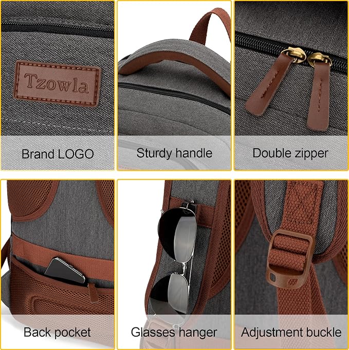 Tzowla Canvas Laptop Backpack, Bag - Image 5