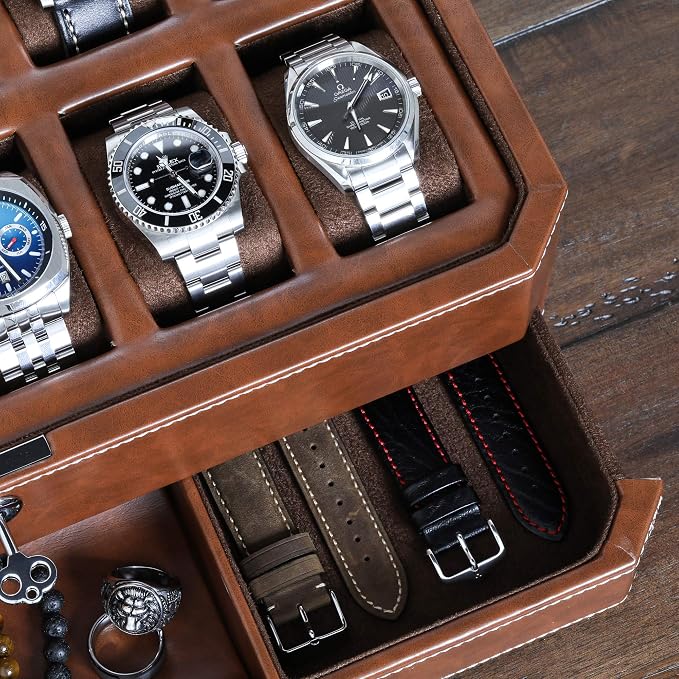 ROTHWELL 12 Slot Leather Watch Box - Image 5