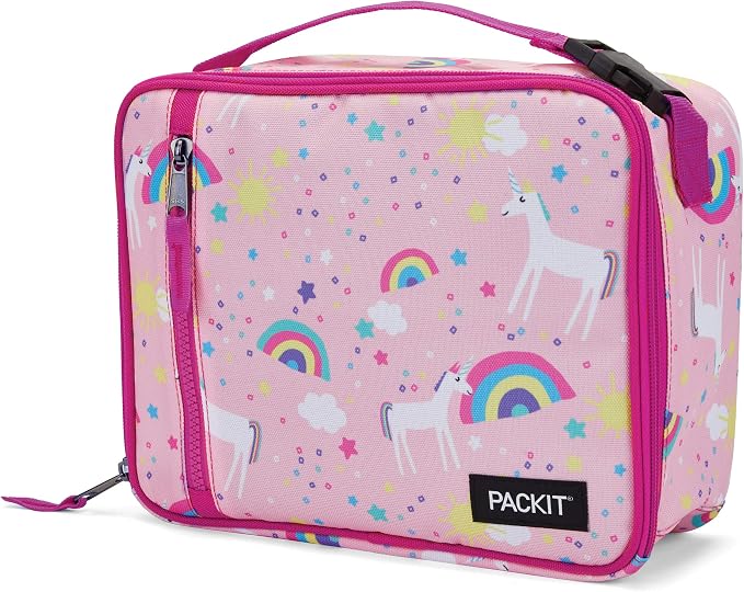 PackIt Freezable Classic Lunch Box, Unicorn Sky Pink, Built - Image 2
