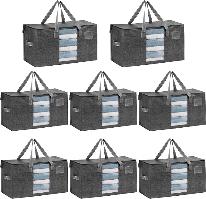 VENO 8 Pack Moving Bags, Comforter and Blanket Storage Bags by Veno