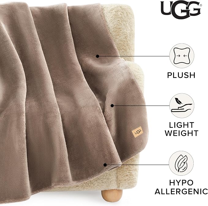 UGG Whitecap Plush Throw Blanket Fleece Lightweight Soft Throw - Image 2