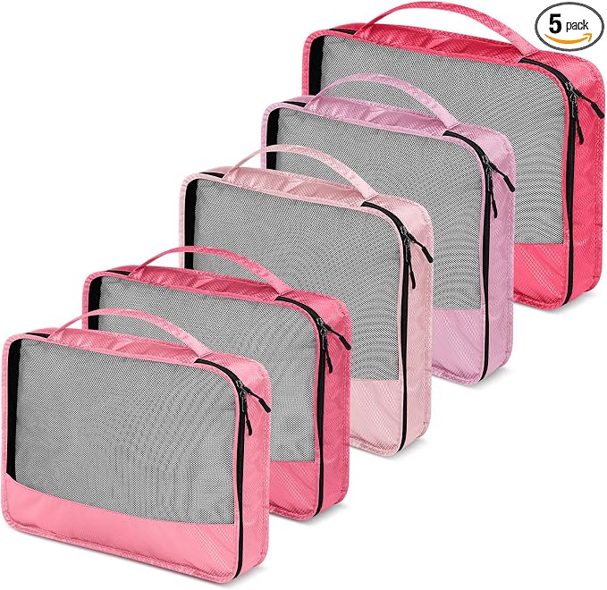 5 Pcs Packing Cubes for Suitcase Large Travel Cubes Carry on Luggage Organizer by Bulyoou
