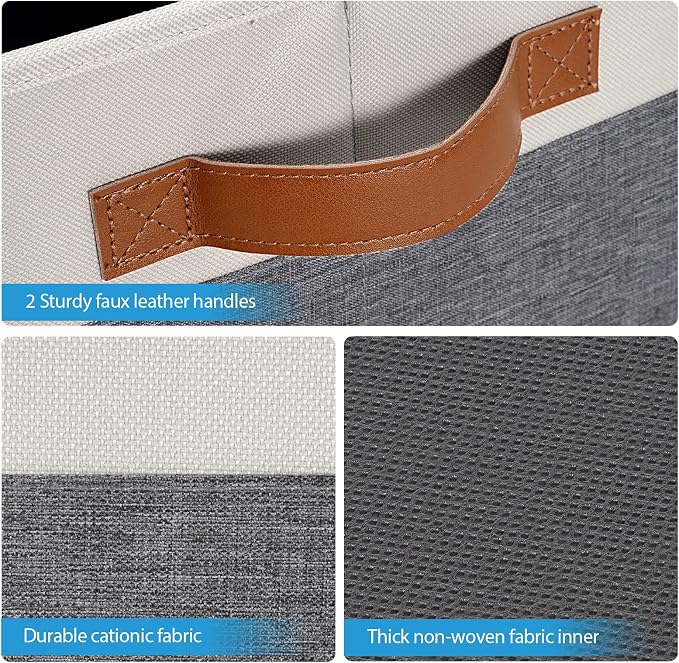 Large Fabric Storage Bins, Foldable Fabric Storage Baskets - Image 4