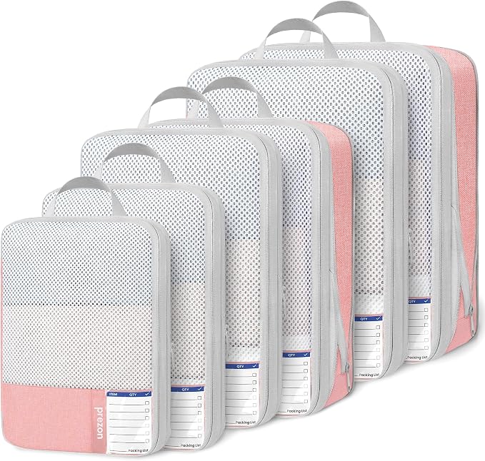 8 Set/6 Set/4 Set Compression Packing Cubes by PREZON