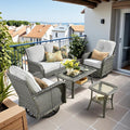 HOOOWOOO Patio Furniture Set, 5 Pieces Outdoor Conversation Set, All Weather by DesignforBetterLife