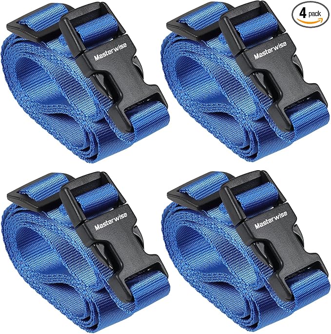 Buckle Straps with Clips, Adjustable Nylon Straps with Buckle, Packing Strap by Masterwise