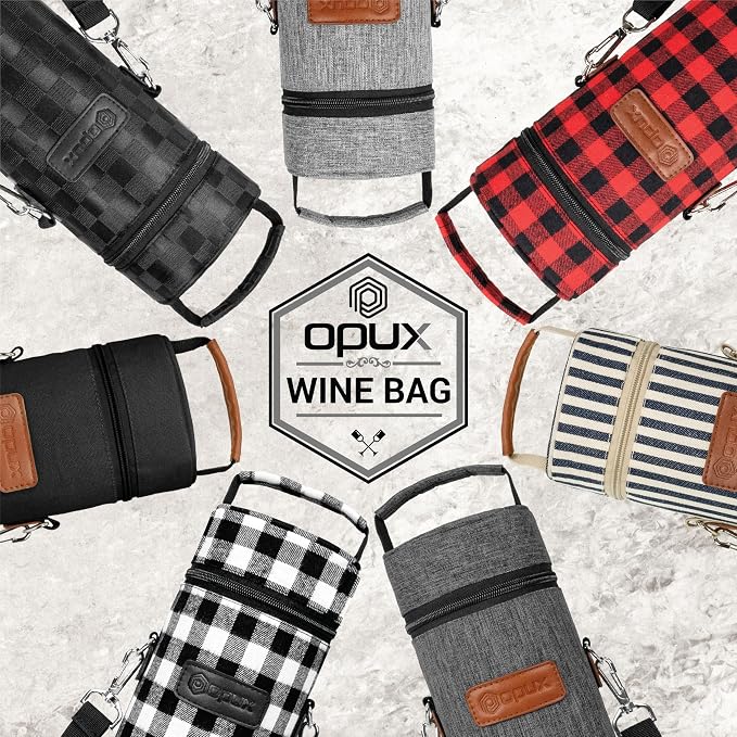 opux Wine Bag Single Bottle Carrier Tote, Insulated Wine Cooler Bag - Image 7