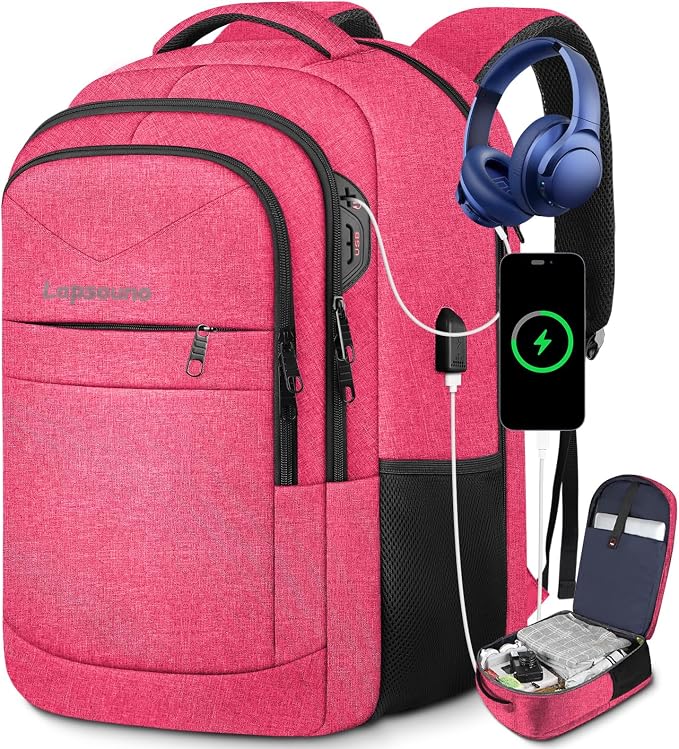 Lapsouno Extra Large Backpack, 17.3 Inch Travel Laptop Backpack, Water - Image 8