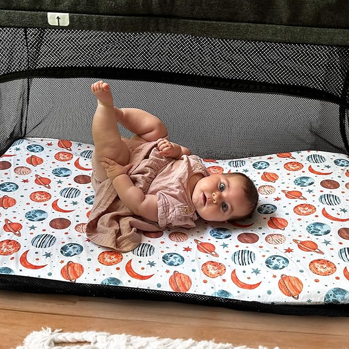 Quiggly Travel Crib Sheets for Guava Lotus, 2 Pack Organic Cotton Jersey Knit - Image 6