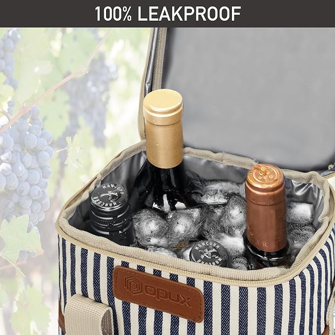 Opux 4 Bottle Insulated Wine Cooler Bag - Image 5
