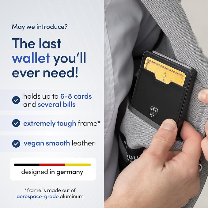 TRAVANDO Swype Slim Wallet for Men Metal RFID Blocking Mens Wallet Card Case - Image 2