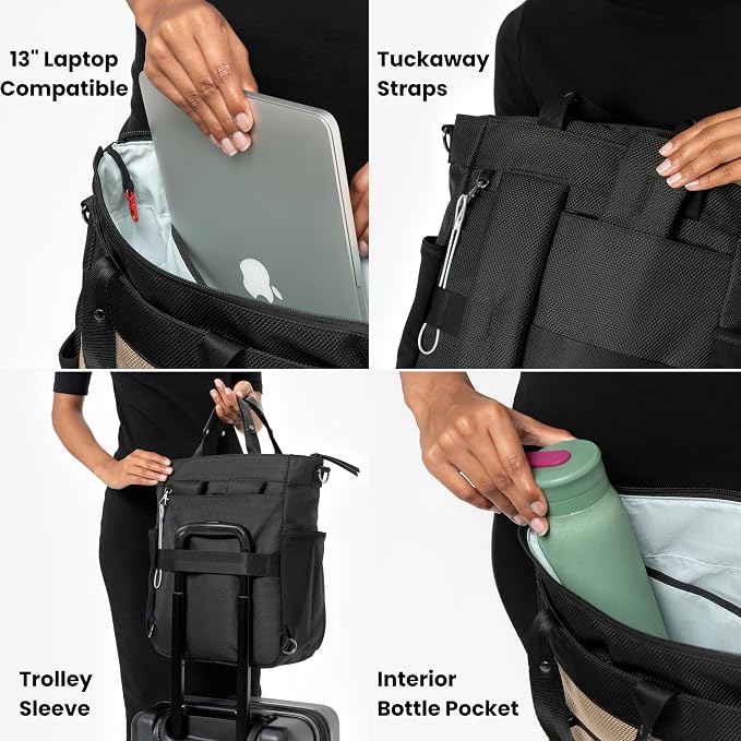 Sherpani Soleil, Anti Theft Convertible Backpack, 3 in 1 Tote Bag, Cross Body - Image 2