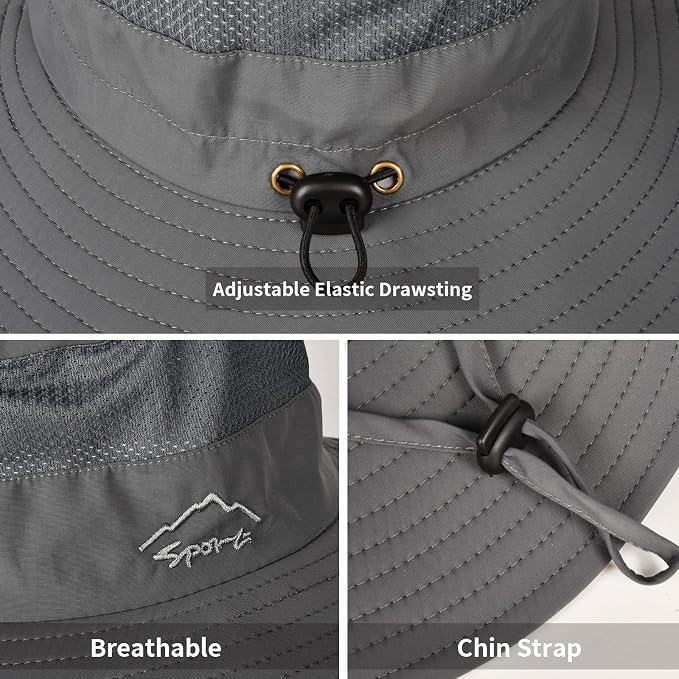 Sun Hats for Men Women Fishing Hat UPF 50+ Breathable Wide Brim Summer UV - Image 2