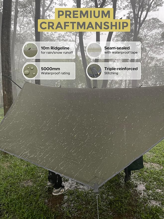 Miztli Camping Hammock -Portable Hammock w/Spacious Net & Tree Straps - Image 2