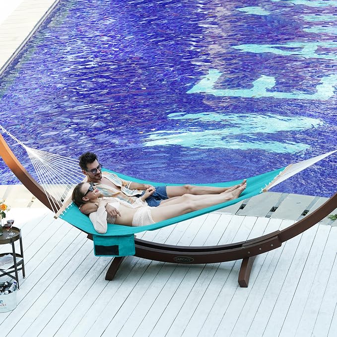 Lazy Daze Hammocks 11 FT Double Outside Hammock Quick Dry Olefin Fabric Hammock - Image 8
