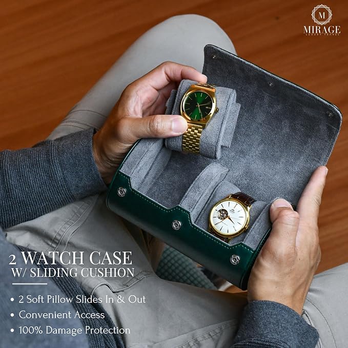 2 Watch Travel Case for Men- Watch Roll Holder and Display - Image 3