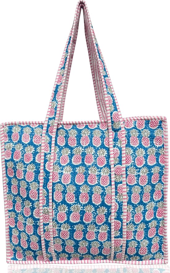Cotton Quilted Tote Bag for Women – Large Beach & Travel Tote by ThirdEyeExport