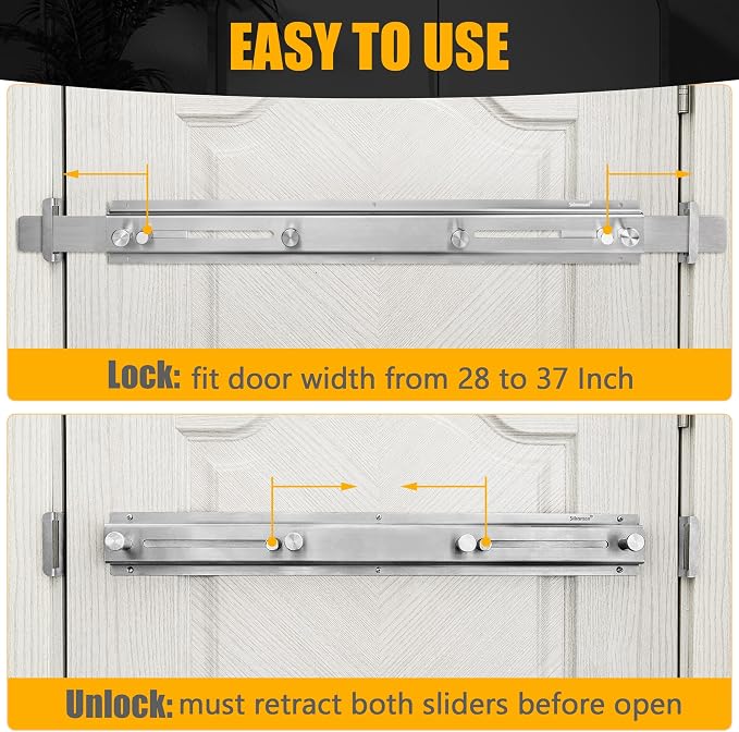 Door Barricade Bar with Door Hook Door Hanger Patented Design - Image 2