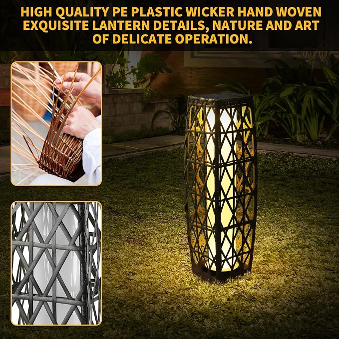 Solar Powered Outdoor Floor, 2 Piece Outdoor Floor Lamps, Solar Lanterns - Image 4