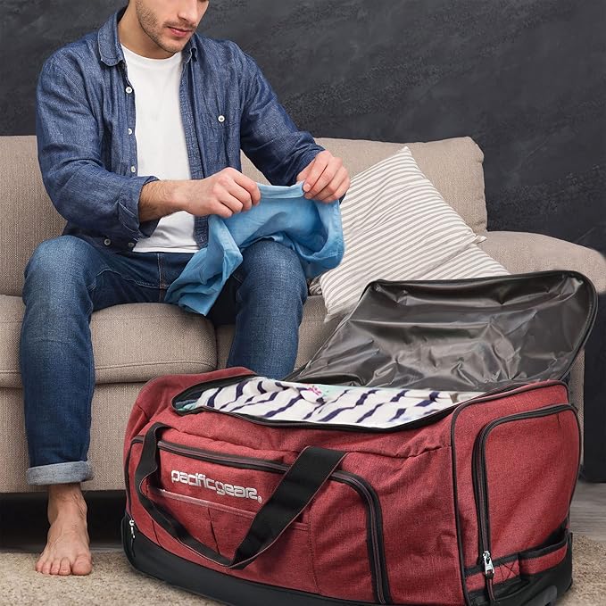 Pacific Gear Rolling Duffel Wheels, 30-inch Luggage, Hockey Bag, Heavy Duty - Image 3
