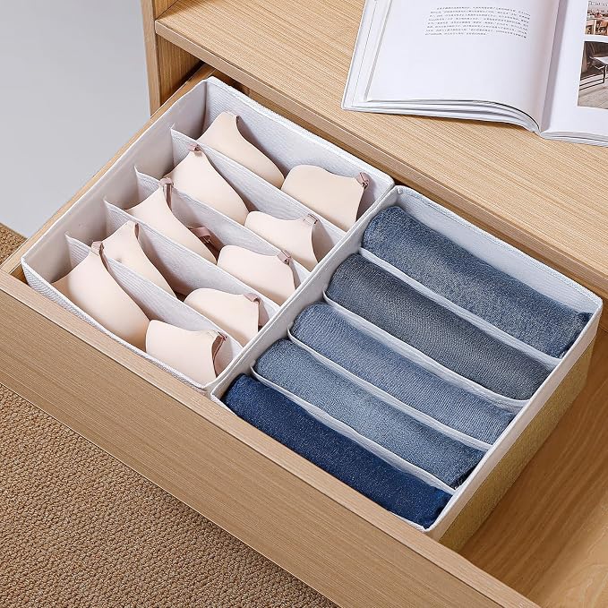 Jeans Drawer Organizers for Clothing, 5 Grids Compartment Wardrobe clothes - Image 3