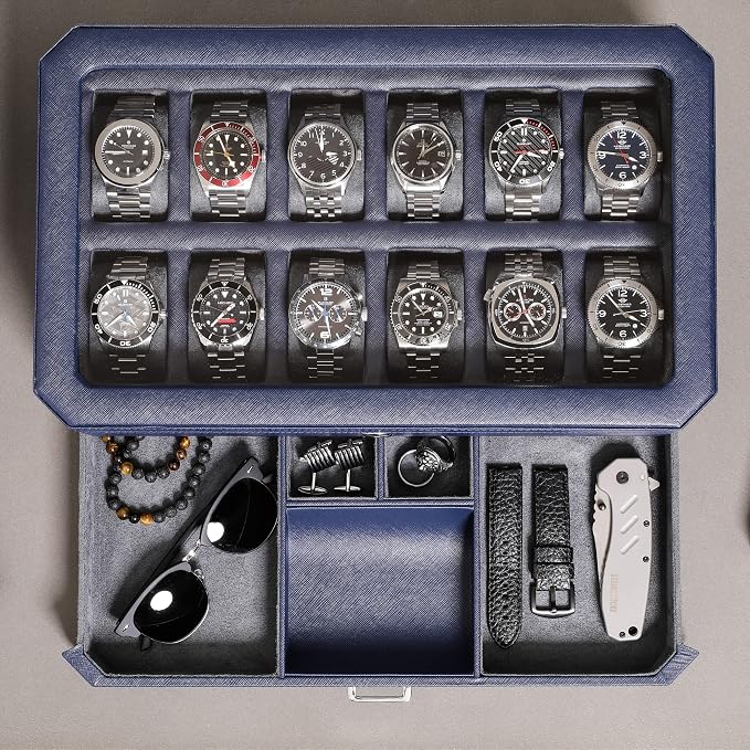 ROTHWELL 12 Slot Leather Watch Box - Image 8