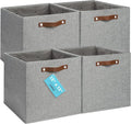 OrganiHaus 13x13 Cube Fabric Storage Bins Set of 4, Fabric Storage Cubes w/ by OrganiHaus