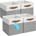 OrganiHaus 11x11 Fabric Cubes Storage Bins Set of 4, Foldable Collapsible by OrganiHaus
